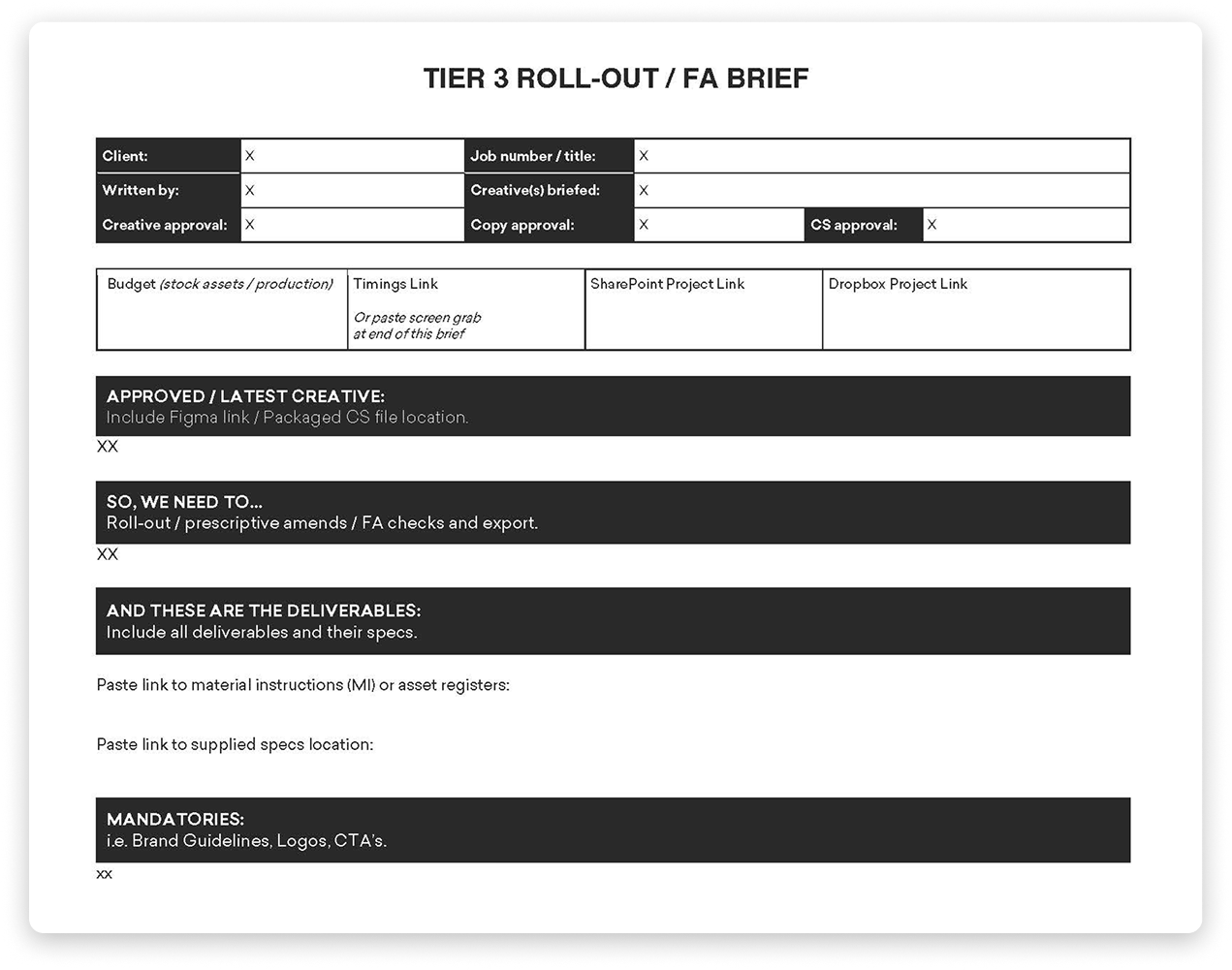 Tier 3 Roll-out Brief template